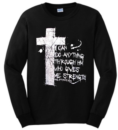 I Can Do Anything Cross Long Sleeve Christian T-Shirt