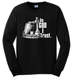 In God I Trust Warrior Long Sleeve Christian T-Shirt