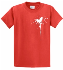Your Sin His Blood Heart Cross T-Shirt in Red