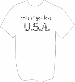 Smile If You Love USA Patriotic T-Shirt