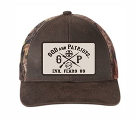 God And Patriots Patriotic Mesh Trucker Cap Camo Brown