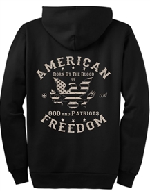 American Freedom Eagle Patriotic Zip Hoodie Sweatshirt
