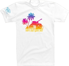 Sun's Out Guns Out Patriotic T-Shirt White