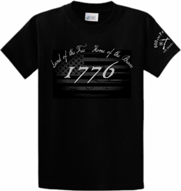 1776 Land Of Free Home Of Brave Patriotic T-Shirt