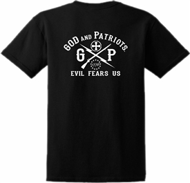 Evil Fears Us 1776 God Patriots Patriotic T-Shirt Black