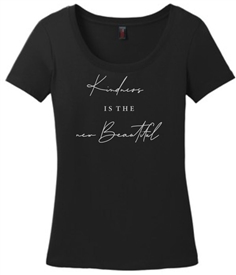 Kindness Is The New Beautiful Scoop Neck T-Shirt in Black