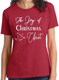 The Joy of Christmas is Christ Womens T-Shirt Red