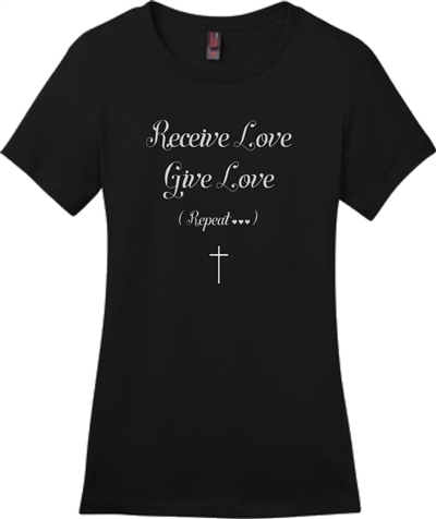 Receive Love Give Love Repeat Women's T-Shirt Black