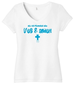 His Promises are Yes and Amen Women's V-Neck T-Shirt