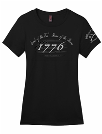 1776 Land Of Free Home Of Brave Patriotic T-Shirt Women