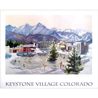 Keystone Village, CO Poster Signed By Cecile Johnson