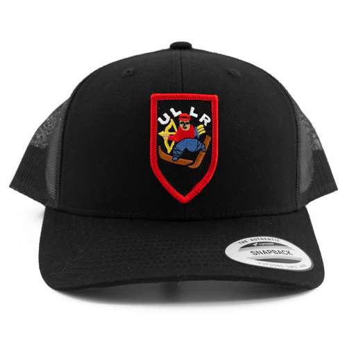 Black Snapback Ball Cap with retro Ullr Patch