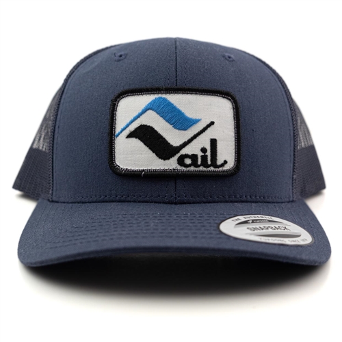 Navy Snapback Ball Cap with 1970s Vail, CO Ski Patch