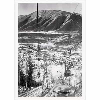 Riding the 1950s Original Lift 1 in Aspen Greeting Card