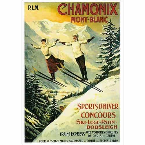Chamonix 2 Ski Jumpers Greeting Card