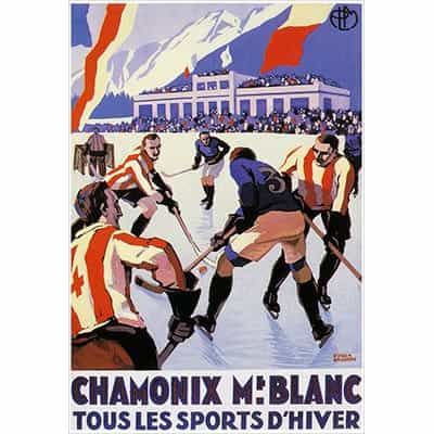 Chamonix Hockey Postcard