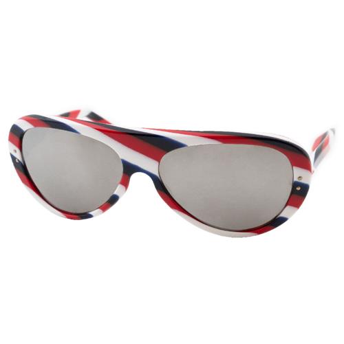 1970s Killy Vintage Bolle Sunglasses, Mirrored Red, White & Blue Stripe