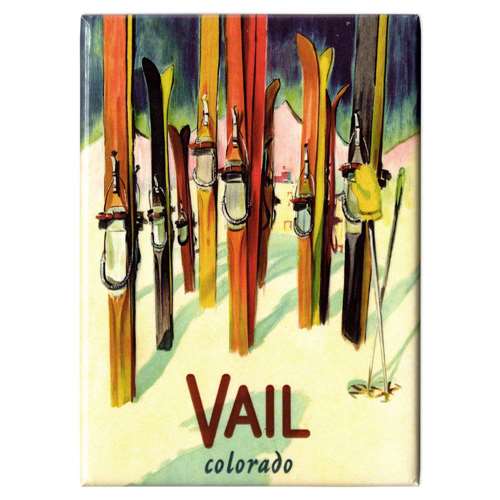 Vail Vintage Skis Magnet