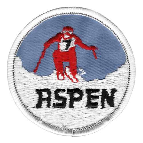 Aspen Ski Racer Red 1970's Ski Patch