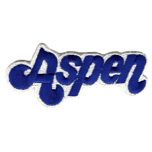 Aspen Vintage 1970s Embroidered Ski Patch - Blue on White