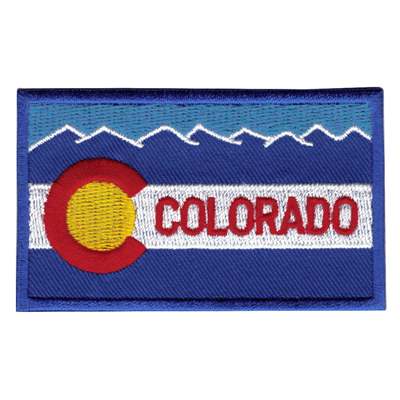 Colorado Flag  Embroidered Patch, Size 2 1/2 x 3 inches.