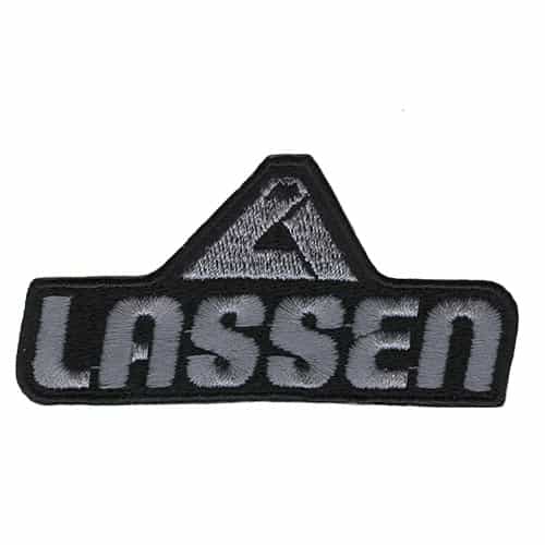 Mount Lassen Peak CA is also known as Mount Lassen, great Ski Patch Silver on Black