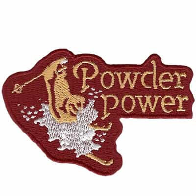 Powder Power Maroon Vintage Ski Patch