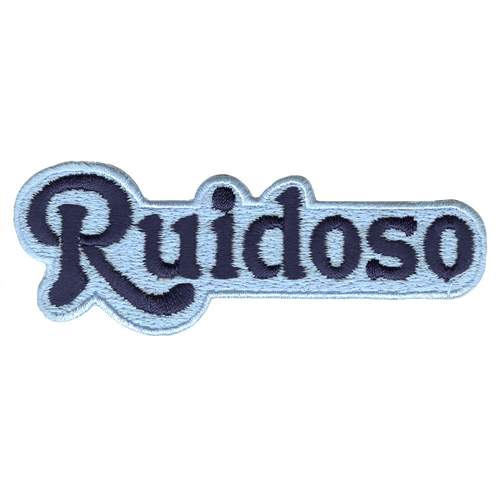 Ruidoso New Mexico 1970s Embroidered Navy on Powder Blue Ski Patch, Size - 3 3/4 x  1/2 inches
