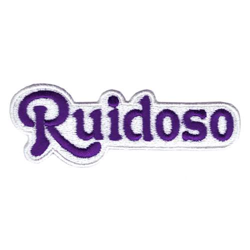 Ruidoso New Mexico 1970s Embroidered Purple on White Patch, Size - 3 3/4 x  1/2 inches