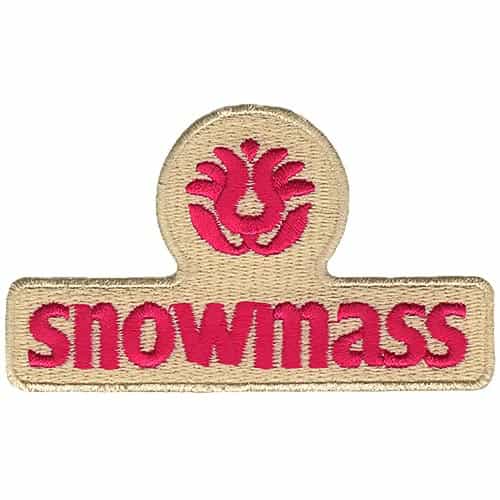 Snowmass CO Ski Area Pink on Cream Embroidered Patch