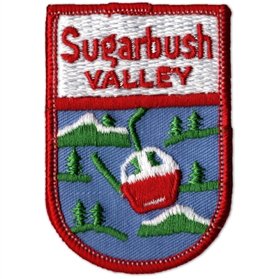 Sugarbush, Vermont Vintage 1970s Collector's Red and White Ski Patch, 2 x 3 inches