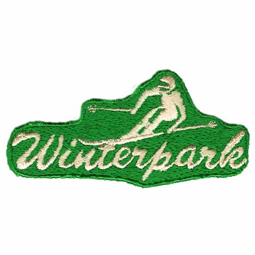 Winter Park Colorado White Skier on Green Ski Patch