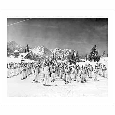 Vintage photo of the 10th Mountain Division Soldiers in Formation (Black & White or Sepia, 2 Sizes: 8 x 10 and 11 x 14 inches)