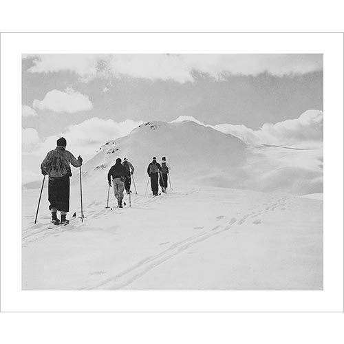Vintage photo of 1940's Skinning up the Canadian Rockies (Black & White or Sepia, 2 Sizes: 8 x 10 and 11 x 14 inches)