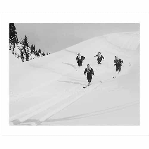 Vintage photo of a Posse of Canadian Rockies Powder Hounds (Black & White or Sepia, 2 Sizes: 8 x 10 and 11 x 14 inches)