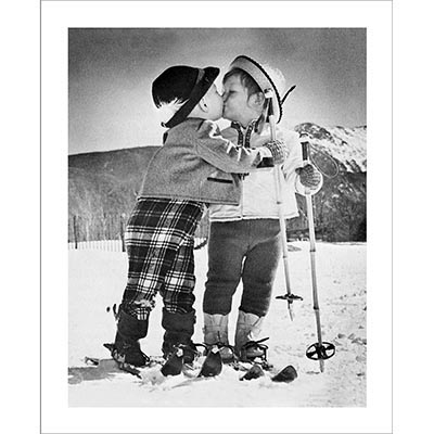 Vintage photo of Kids Kissing, sharing a special moment (Black & White or Sepia, 2 Sizes: 8 x 10, 11 x 14 inches and 16 x 20 inches).
