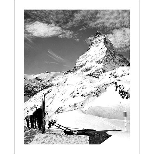 Vintage photo of Matterhorn Skiers in Zermatt (Black & White or Sepia, 2 Sizes: 8 x 10 and 11 x 14 inches)