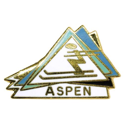 Aspen Skier Vintage Ski Pin,  Size 3/4 x 1/2 Inches