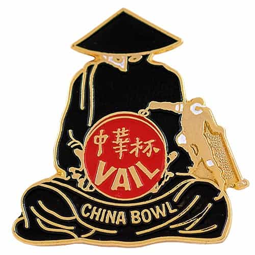 Vintage Ski Pin Vail China Bowl Figure