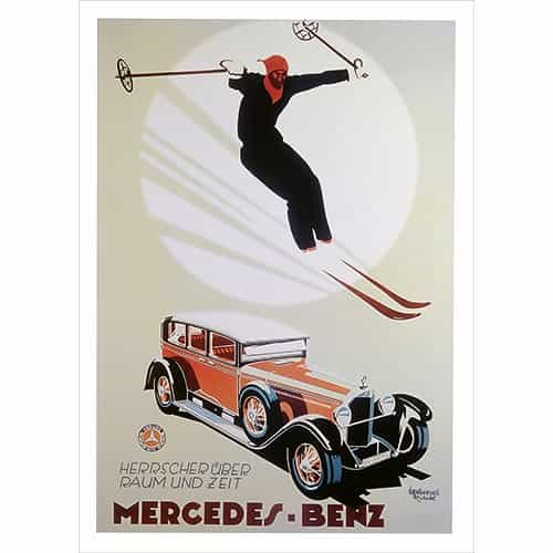 Mercedes Benz Poster with Skier (2 Sizes)