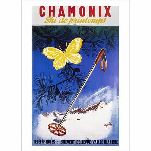 Chamonix Ski Poster - Butterfly