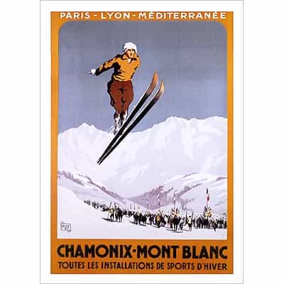 Chamonix Ski Poster - 1924 Olympics Jumper (2 Sizes)