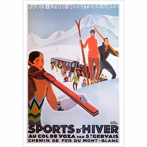 Sports d Hiver Train Ski Poster