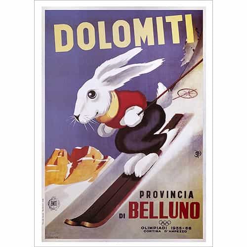 Dolomiti - Rabbit Ski Poster