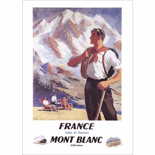 Chamonix Ski Poster - Mont Blanc