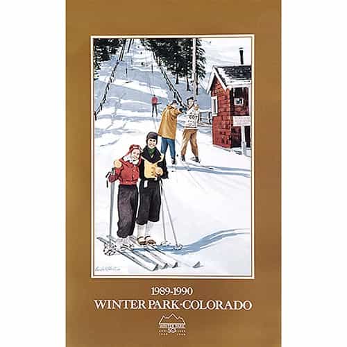 Winter Parks 50th Anniversary Ski Poster By Linda Roberts