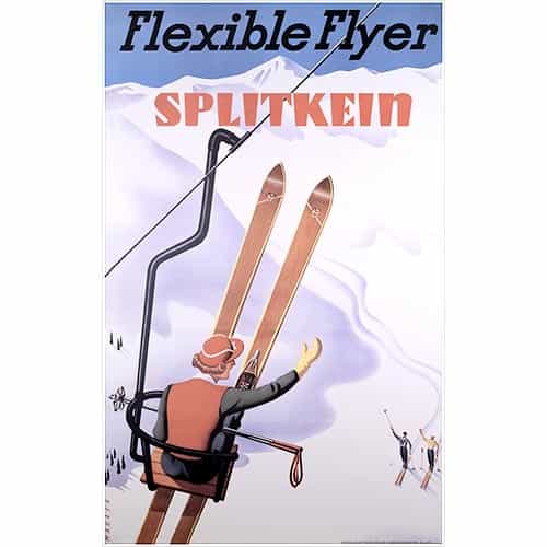 Flexible Flyer Splitkein Ski Poster