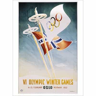 1952 Oslo Winter Olympics Poster