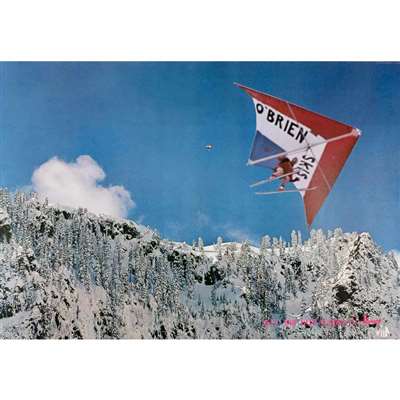 Jeff Jobe Kite Flying at Alpental Vintage 1970 Ski Poster, 21 x 30 inches