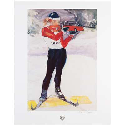 'Biathlon' by Dian Friedman Original Signed Artist Proof Lithograph, 22 x 28 inches